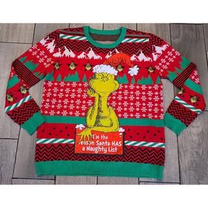 Dr Seuss The Grinch, "I'm the reason Santa has a naughty list" adult sweater XXL